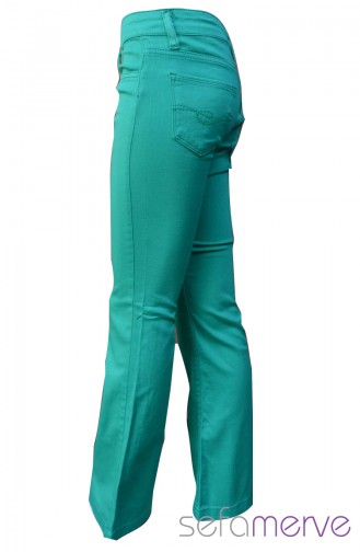 Ispanyol Paça Pantolonlar 40117-11 Yeşil