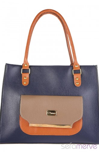 Bayan Çanta 351 02 Lacivert Vizon Camel