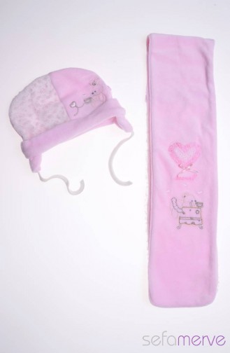 Caramell Bebek Atkı Bere Takım 1930 03 Pembe