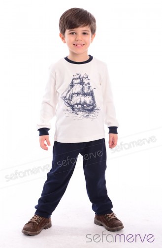 Dunkelblau Kinderpyjama 9008-01