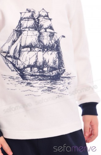 Dunkelblau Kinderpyjama 9008-01
