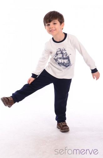 Dunkelblau Kinderpyjama 9008-01