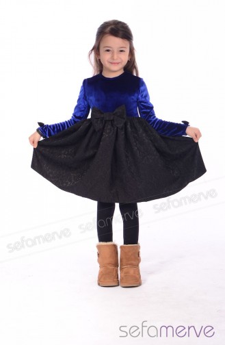 Belemir Çocuk Elbise 7587-02 Saks