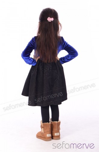 Belemir Çocuk Elbise 7587-02 Saks