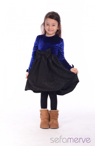 Belemir Çocuk Elbise 7587-02 Saks