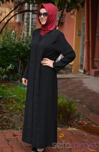 Damla Kombin Ferace 010-01 Siyah