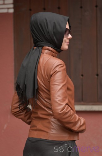 Leather Buttons Jacket 8050-03 Tobacco Brown 8050-03