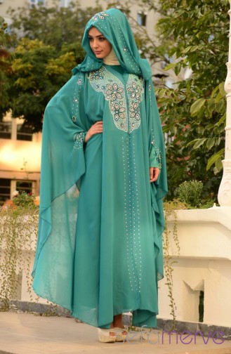 عباءه أزرق زيتي 4466-08