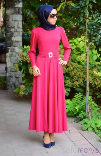 Fuchsia Hijab Dress 4590-01