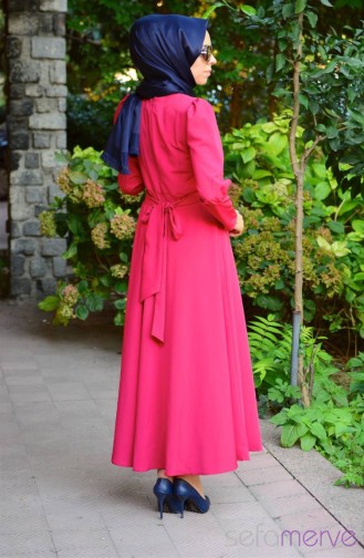 Fuchsia Hijab Dress 4590-01