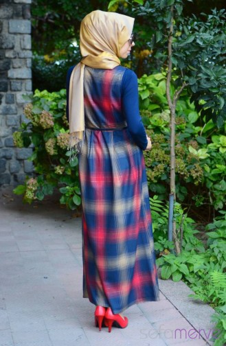 Claret Red Hijab Dress 143326-02