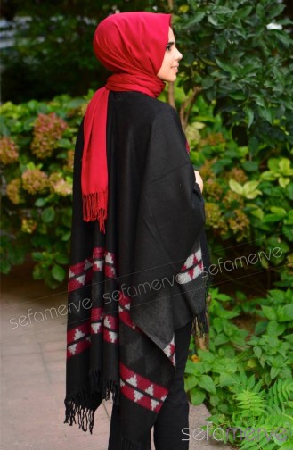 Claret red Poncho 13019-31