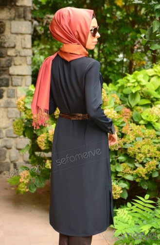 Tesettür Tunik 00176-01 Lacivert