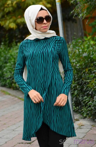 Tesettür Tunik Zernişan 4162-07 Yeşil
