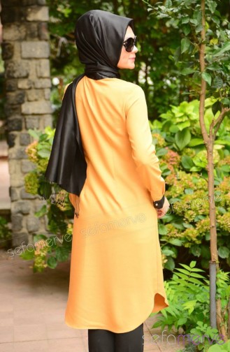 Tesettür Tunik 00178-02 Hardal