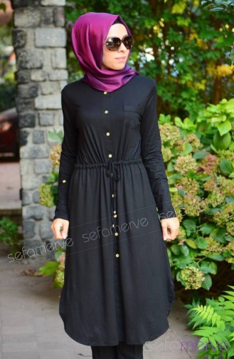 Sefamerve Uzun Tunik 3731-04 Siyah