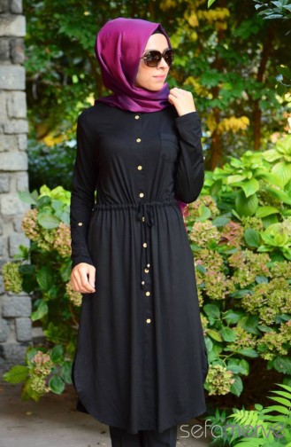 Sefamerve Uzun Tunik 3731-04 Siyah