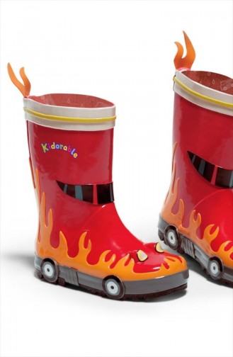 كيد اورابل - حذاء بتصميم مركز الاطفاء لون احمر  1010-02