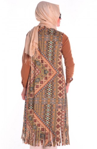Tesettür Yelek 8020-04 Taba