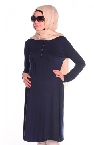 Tesettür Hamile Tunik 4135-02 Lacivert