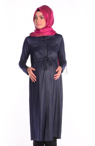 Tesettür Hamile Tunik 4137-02 Lacivert