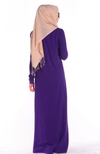 Purple Hijab Dress 2192-08