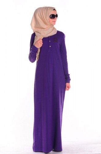 Purple Hijab Dress 2192-08