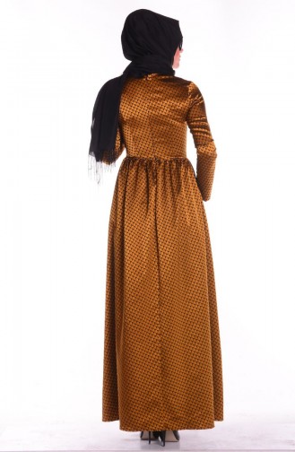 Safran-Farbe Hijab Kleider 5018A-02