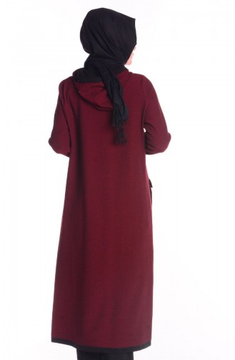 SUKRAN Hooded Topcoat  35656-02 Claret Red 35656-02