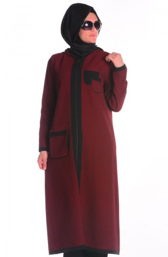 SUKRAN Hooded Topcoat  35656-02 Claret Red 35656-02