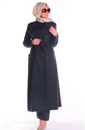 Tesettür Fleece Cape 35661-03 Dunkelblau 35661-03