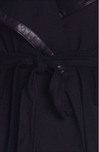 شوكران معطف بتصميم صوف 35661-01 لون أسود 35661-01