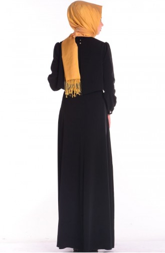 Schwarz Hijab Kleider 52340-02