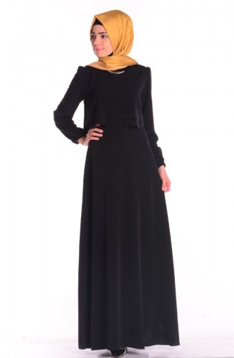 Black Hijab Dress 52340-02
