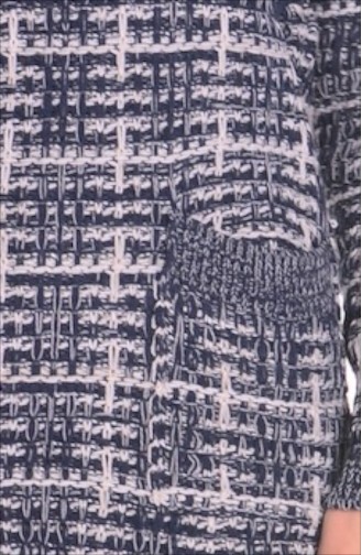 Tesettür Triko Tunik 3594-06 İndigo
