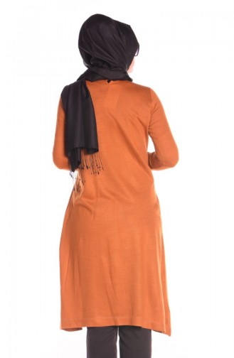 Tesettür Triko Tunik All Day 50682-01 Taba