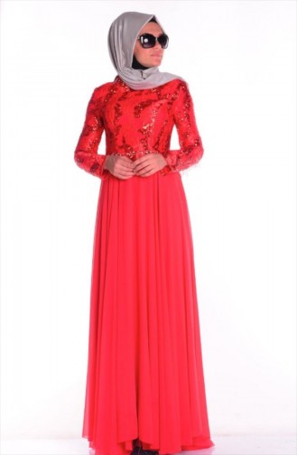 Sefamerve Abiye Elbiseler PDY 5219-03 Kırmızı