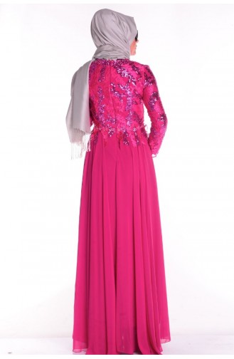 Sefamerve Robe de Soirée PDY 5219-01 Fushia 5219-01