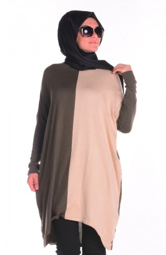 Triko Tunik 3535-01 Haki Yeşil