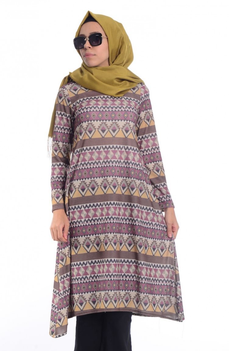 Tesettür Tunik 5054-01 Lila