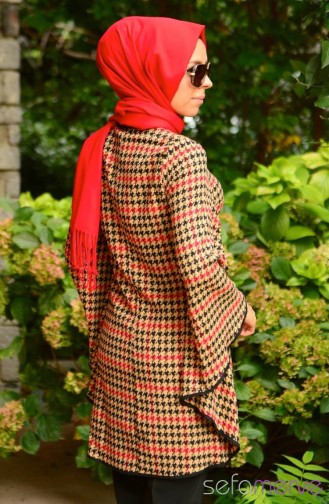 Tesettür Tunik All Day 10136-11 Camel Bordo
