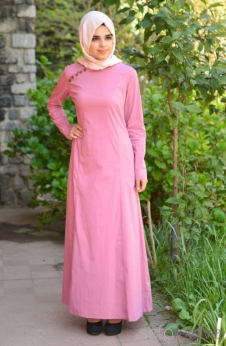 Beige-Rose Hijab Kleider 4462-01