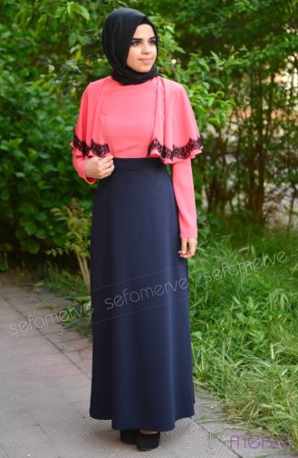 Koralle Hijab Kleider 9036-04