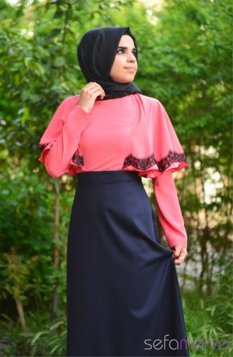 Koralle Hijab Kleider 9036-04