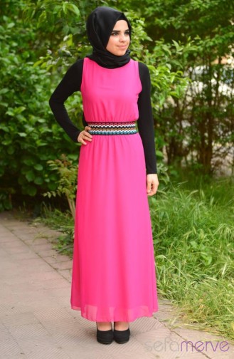 Jile Elbise 7124-03 Fuşya