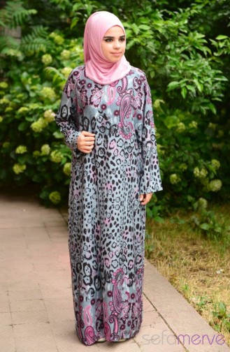 Gray İslamitische Jurk 8990-14