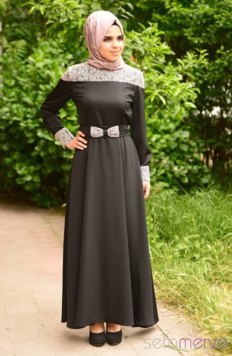 Miss Yağmur Tesettür Elbise 9005-02 Siyah