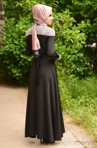 Miss Yağmur Tesettür Elbise 9005-02 Siyah