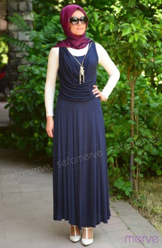 Robe Hijab Bleu Marine 14271-04