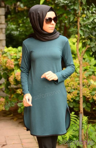 Tesettür Tunik 41146-03 Yeşil